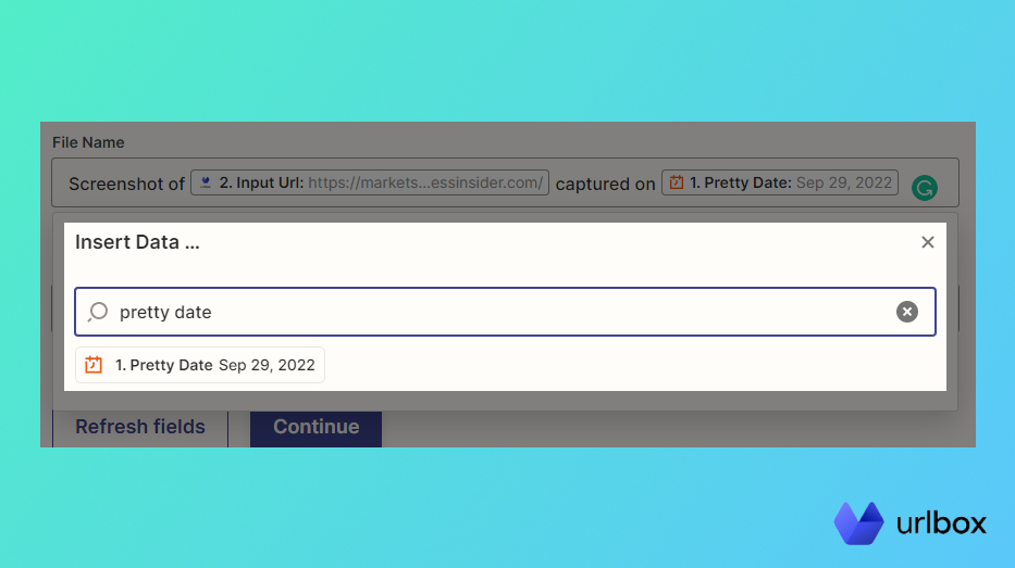 Configuring the screenshot filename