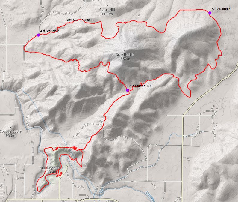 Smith Rock Ascent 50K course