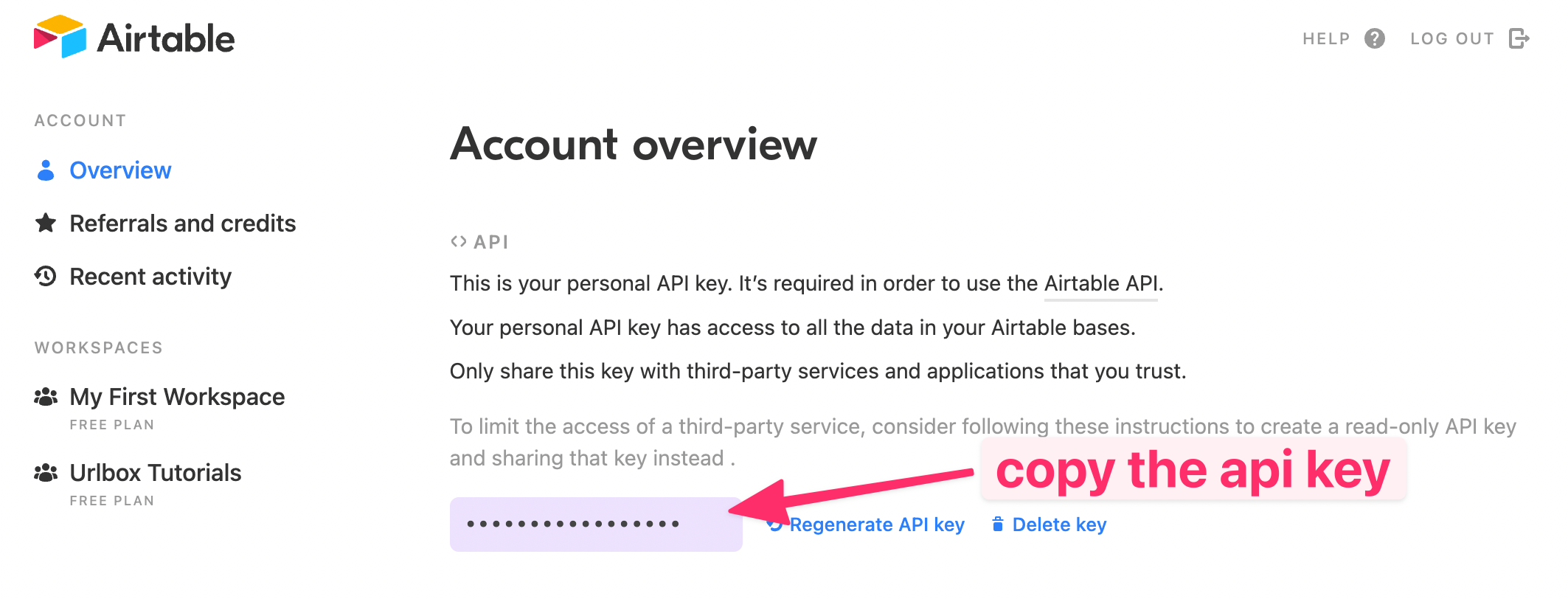 airtable api key