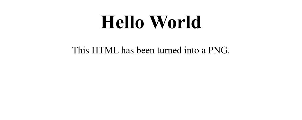 Example HTML rendered as an Image