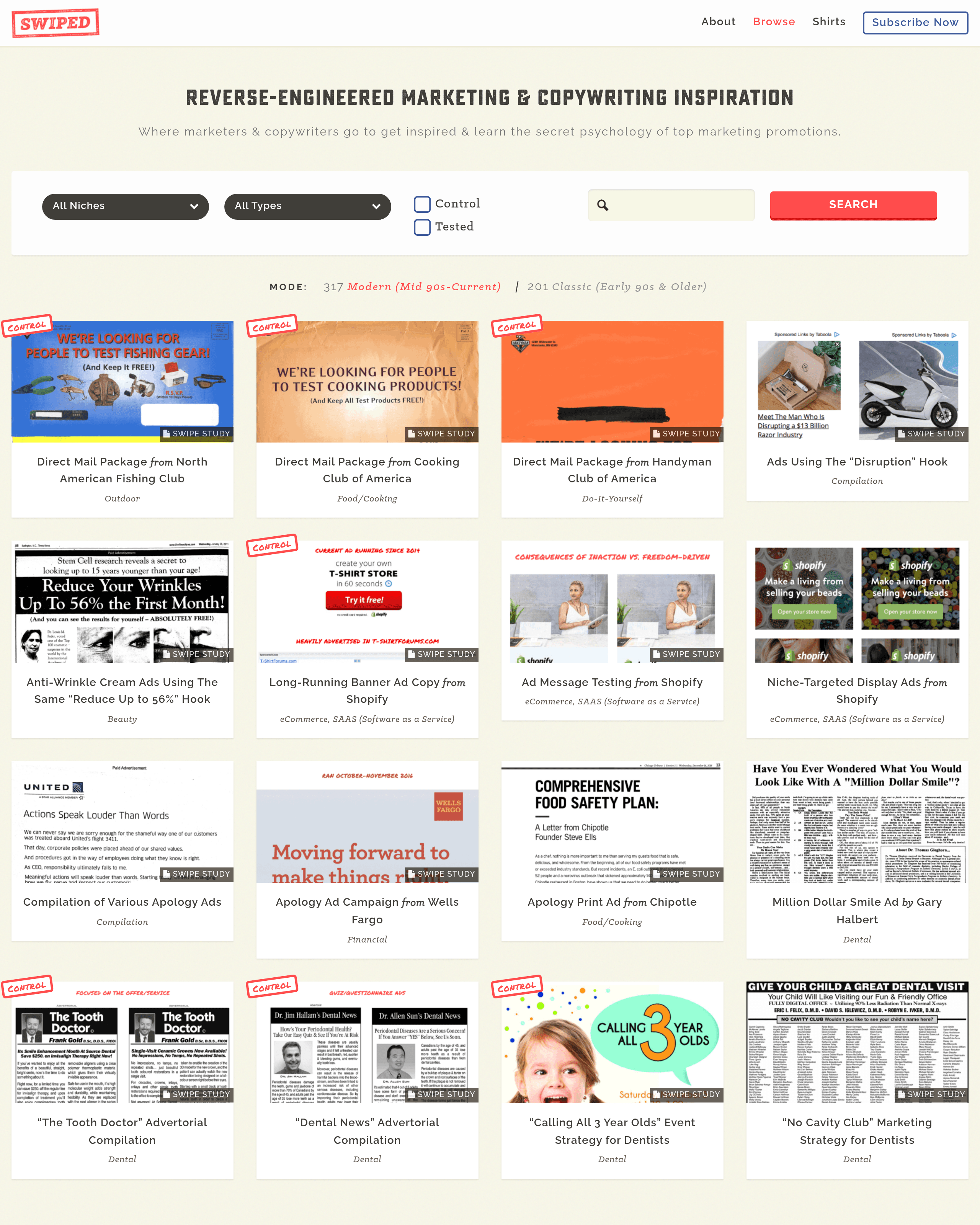website screenshot of swiped.co generated by Urlbox