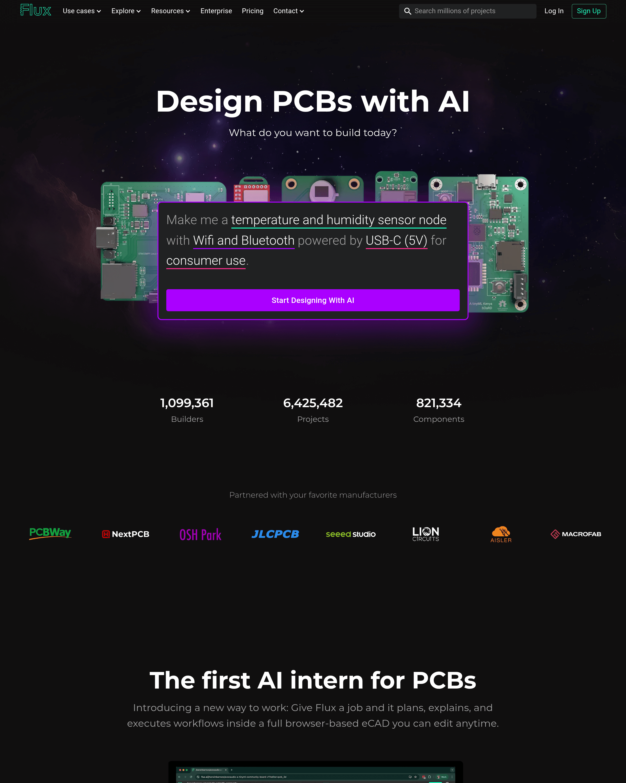 website screenshot of flux.ai generated by Urlbox