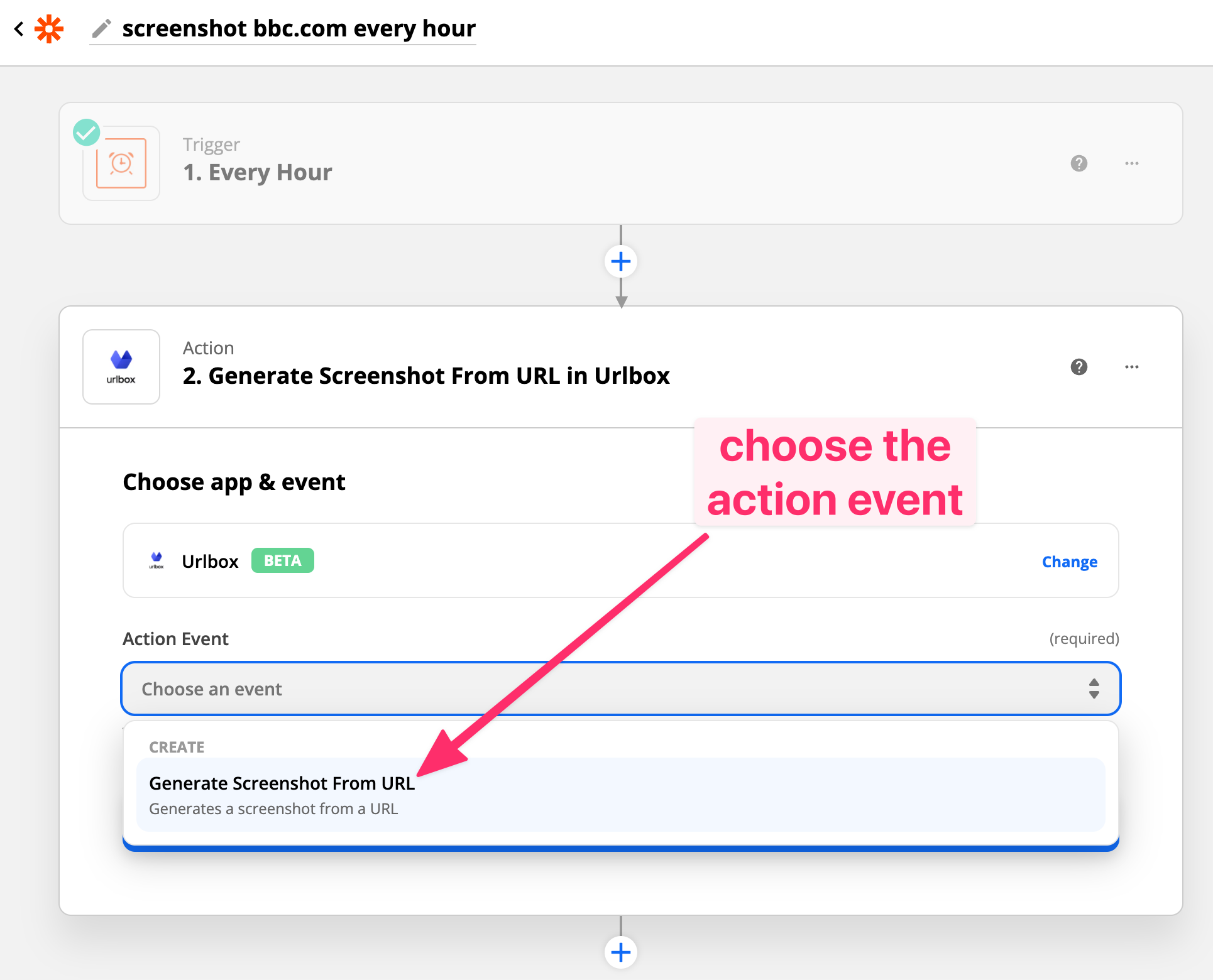 zapier action screenshot