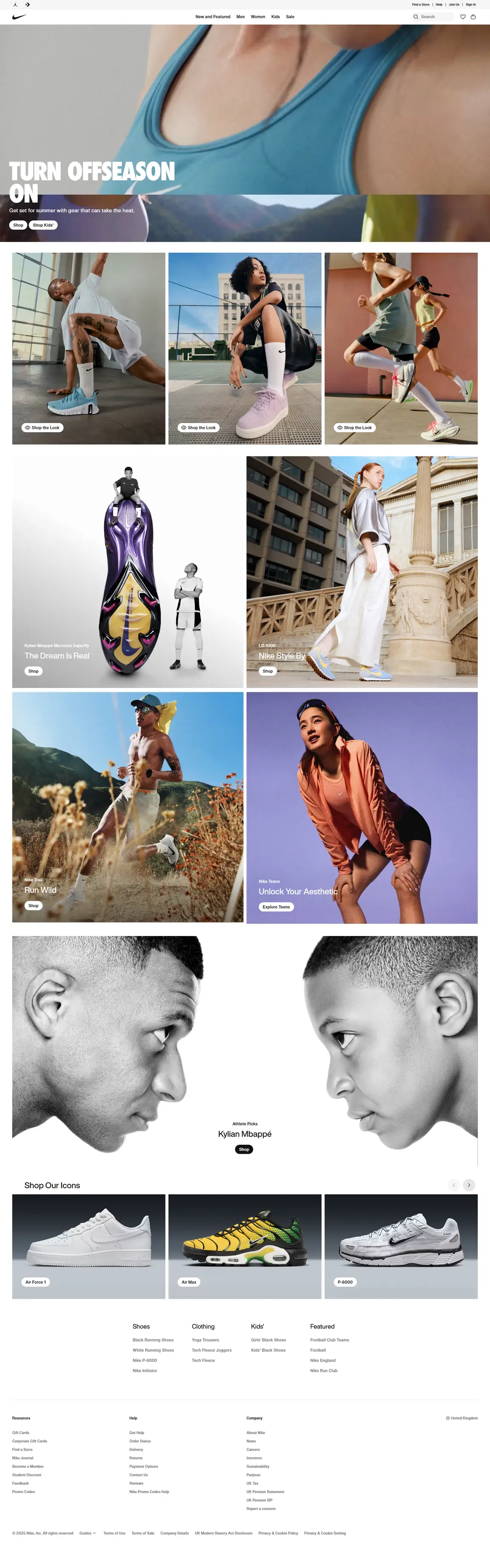 Nike website screenshot taken with Fireshot