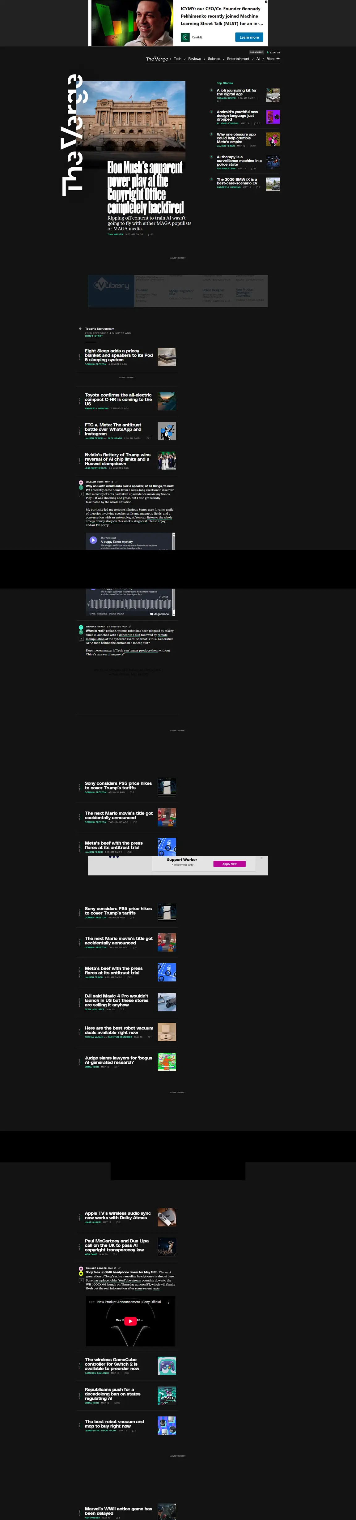 The Verge website screenshot taken with Fireshot
