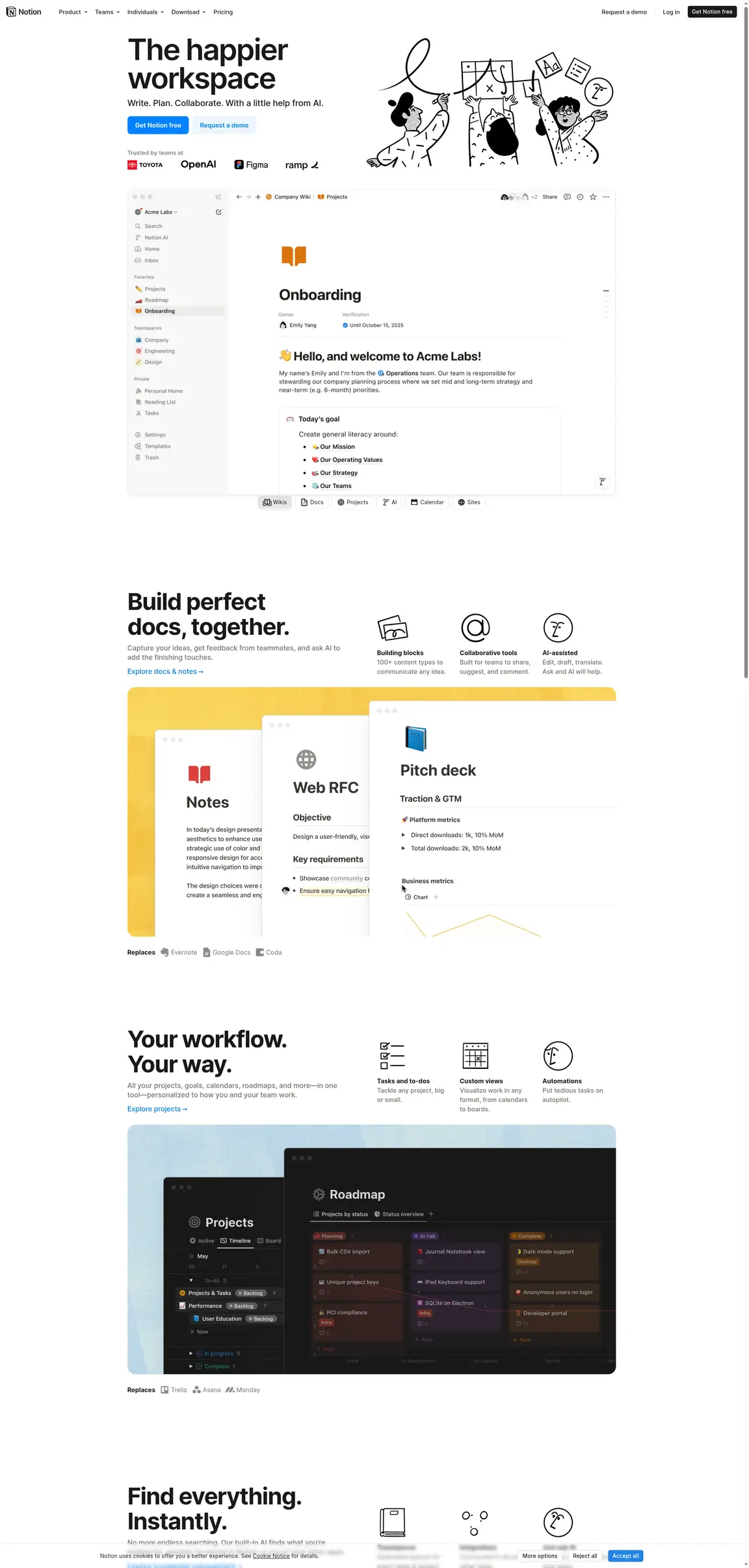 Notion website screenshot taken with Selenium
